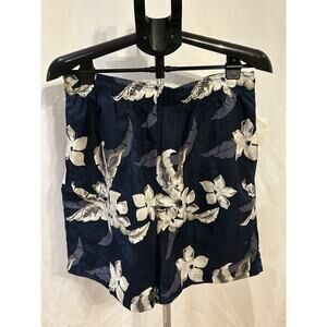 NWT Croft & Barrow Navy Blue Hawaiian Swim Trunks Men's size M